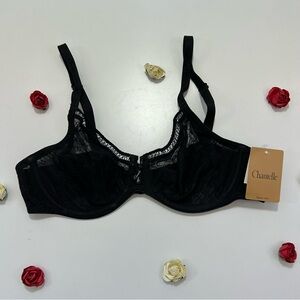 CCO Chantelle C Chic 3582 Full Support Black Lace Bra 34C NWT